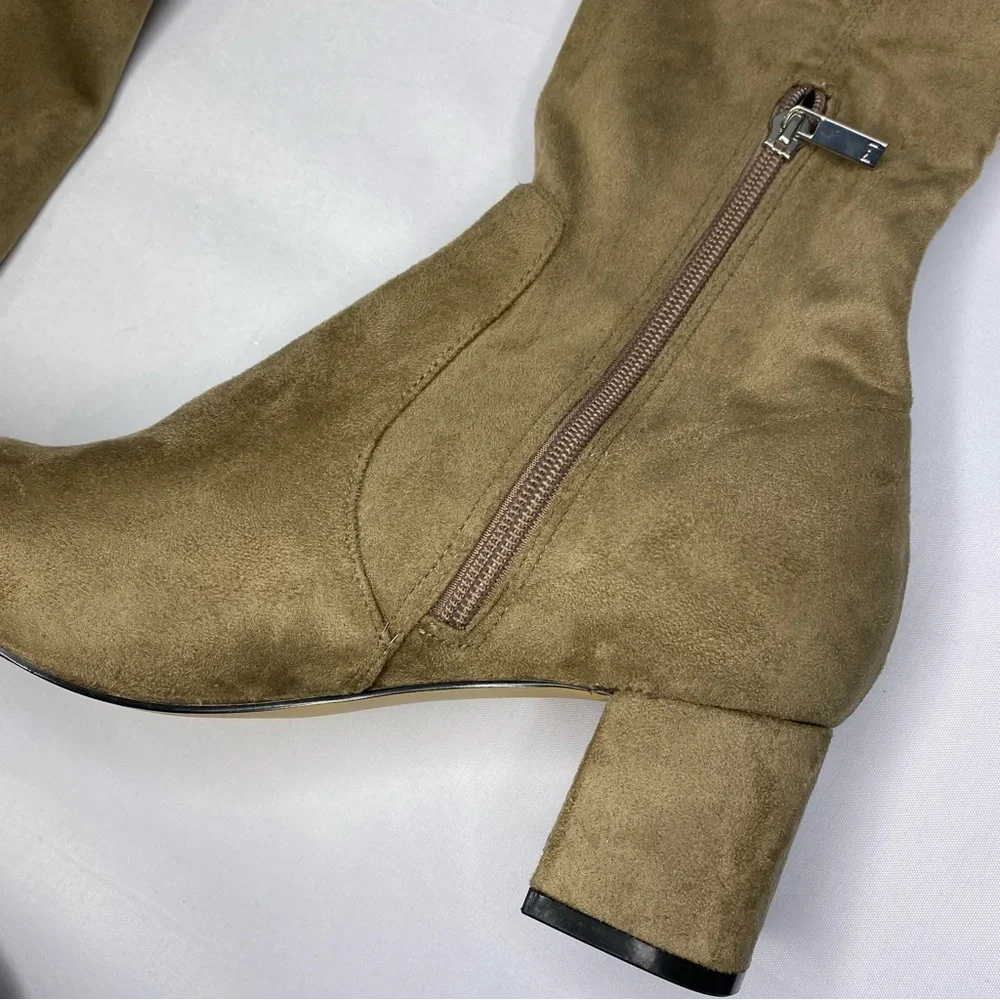 Marc Fisher LTD Charlote Suede Over Knee Boot Tan Size 9